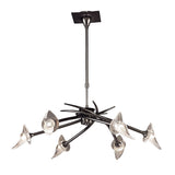 Flavia 73cm Telescopic 6 Light Chandelier/Semi-Flush - Black Chrome