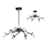 Flavia 73cm Telescopic 6 Light Chandelier/Semi-Flush - Black Chrome