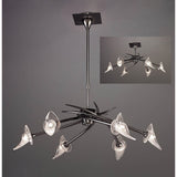 Flavia 73cm Telescopic 6 Light Chandelier/Semi-Flush - Black Chrome