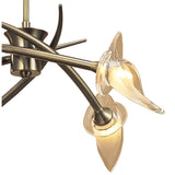 Flavia 54cm Telescopic 4 Light Chandelier/Semi-Flush Ceiling Light - Antique Brass