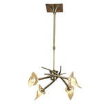 Flavia 54cm Telescopic 4 Light Chandelier/Semi-Flush Ceiling Light - Antique Brass
