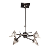 Flavia 54cm Telescopic 4 Light Chandelier/Semi-Flush - Black Chrome