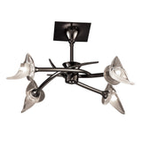 Flavia 54cm Telescopic 4 Light Chandelier/Semi-Flush - Black Chrome