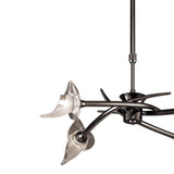 Flavia 54cm Telescopic 4 Light Chandelier/Semi-Flush - Black Chrome