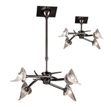 Flavia 54cm Telescopic 4 Light Chandelier/Semi-Flush - Black Chrome