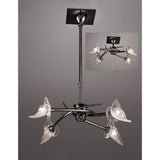 Flavia 54cm Telescopic 4 Light Chandelier/Semi-Flush - Black Chrome