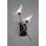 Flavia  2 Light Wall Light With Switch - Black Chrome