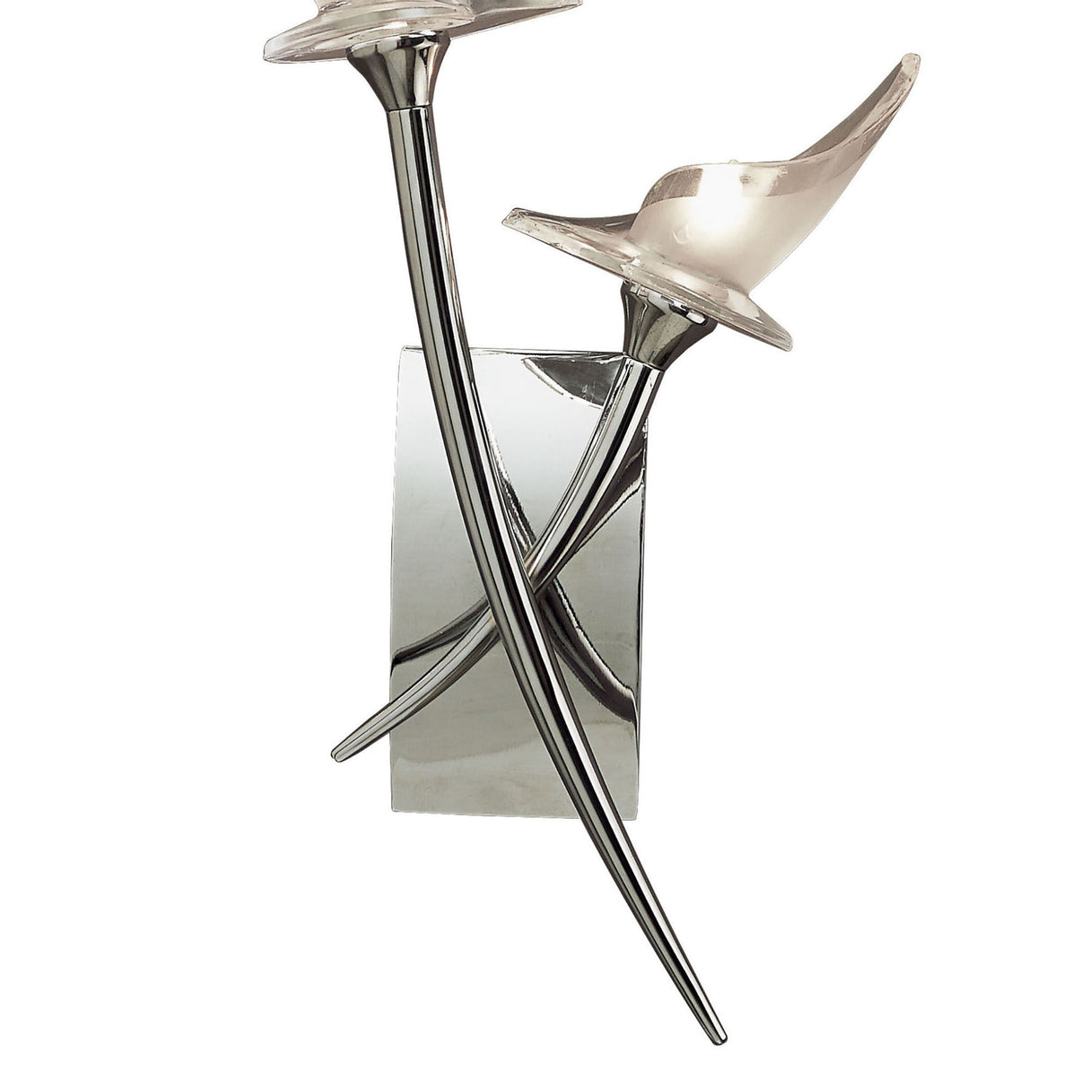 Flavia 2 Light Wall Light With Switch - Polished Chrome