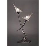 Flavia 2 Light Table Lamp - Black Chrome