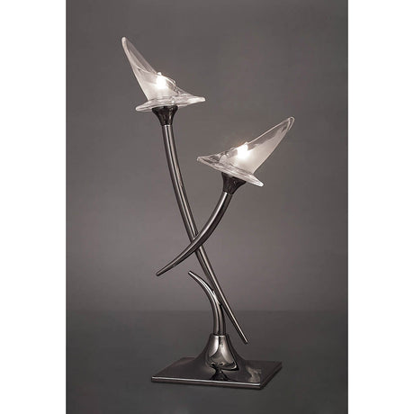 Flavia 2 Light Table Lamp - Black Chrome