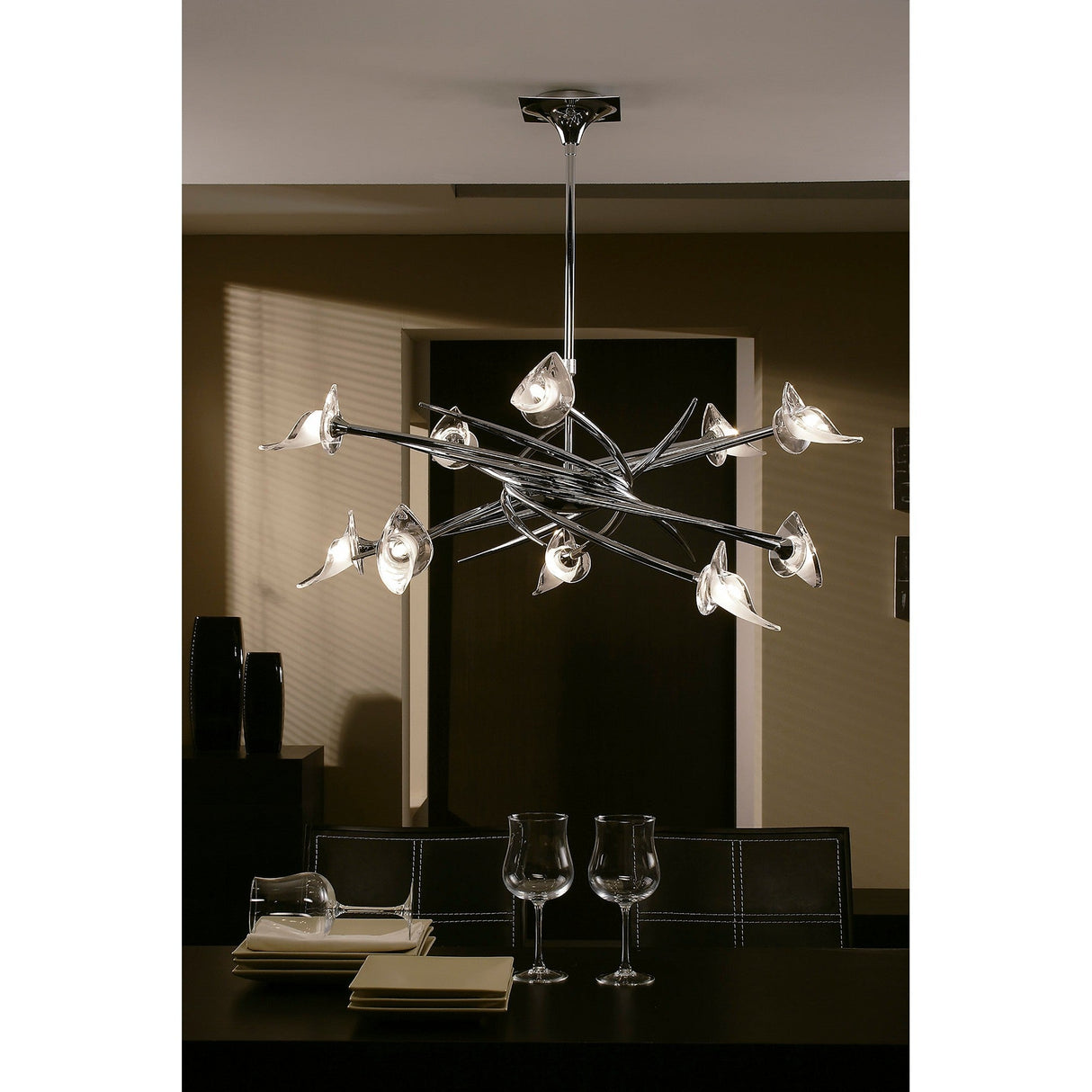 Flavia 84cm Up-Down 10 Light Chandelier - Polished Chrome