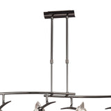 Flavia Telescopic 4 Light Adjustable Linear Suspension Light - Black Chrome