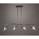 Flavia Telescopic 4 Light Adjustable Linear Suspension Light - Black Chrome