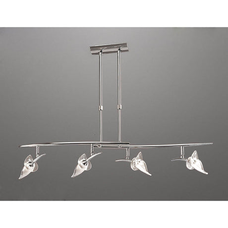 Flavia Telescopic 4 Light Adjustable Linear Suspension Light - Polished Chrome