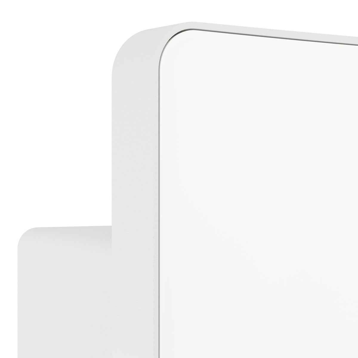 Close-up of the Epifano LED Flood Light in white, showing the rounded rectangular aluminium head and adjustable mounting bracket against a plain white background.