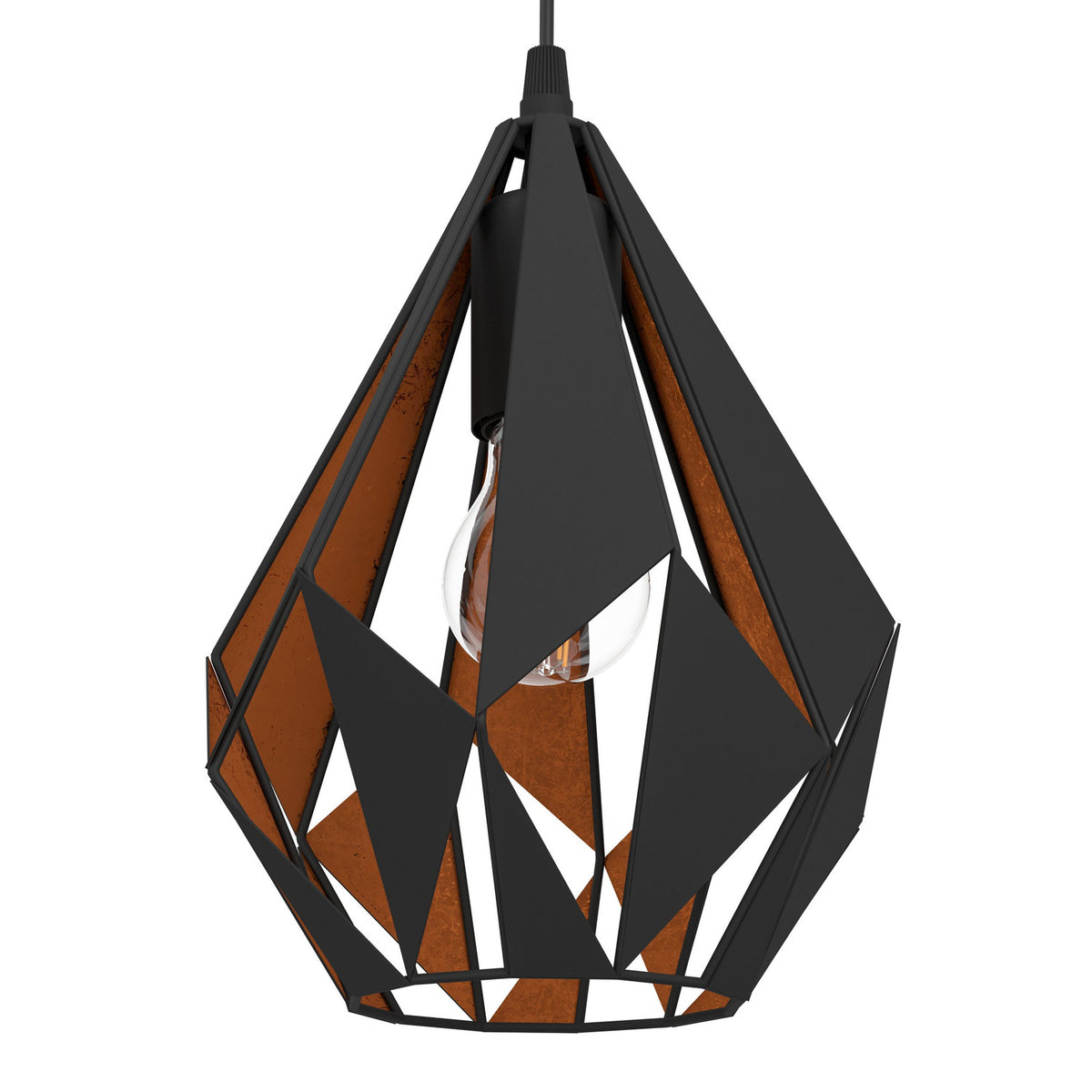 Flermanne 3 Light Linear Pendant Light - Black & Copper