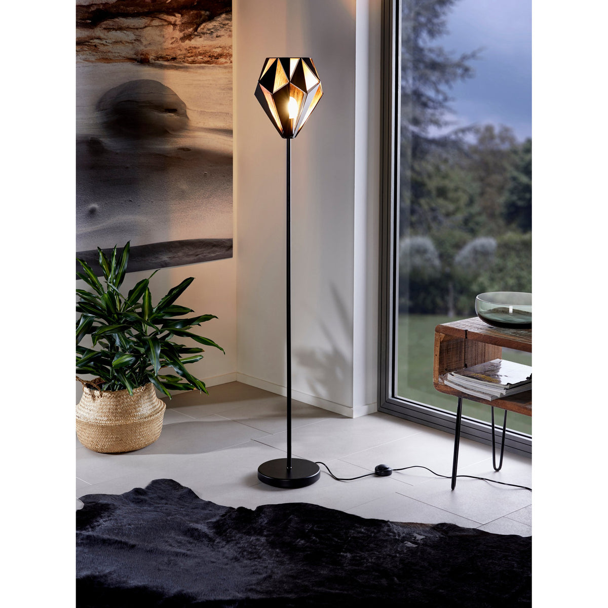 Flermanne Floor Lamp - Black & Copper