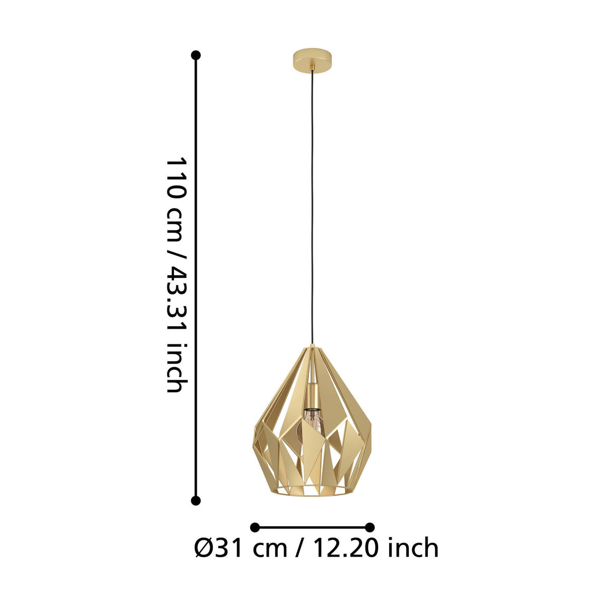 Flermanne Pendant Light 31cm 43814 - Gold