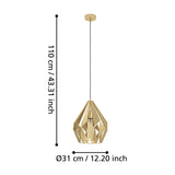 Flermanne Pendant Light 31cm 43814 - Gold