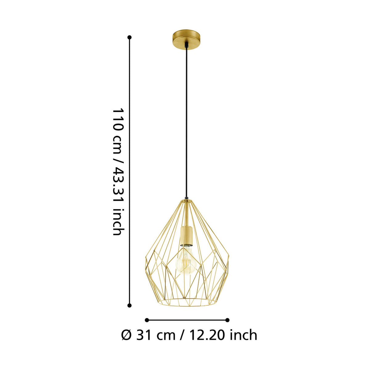 Flermanne Pendant Light 31cm 49933 - Gold