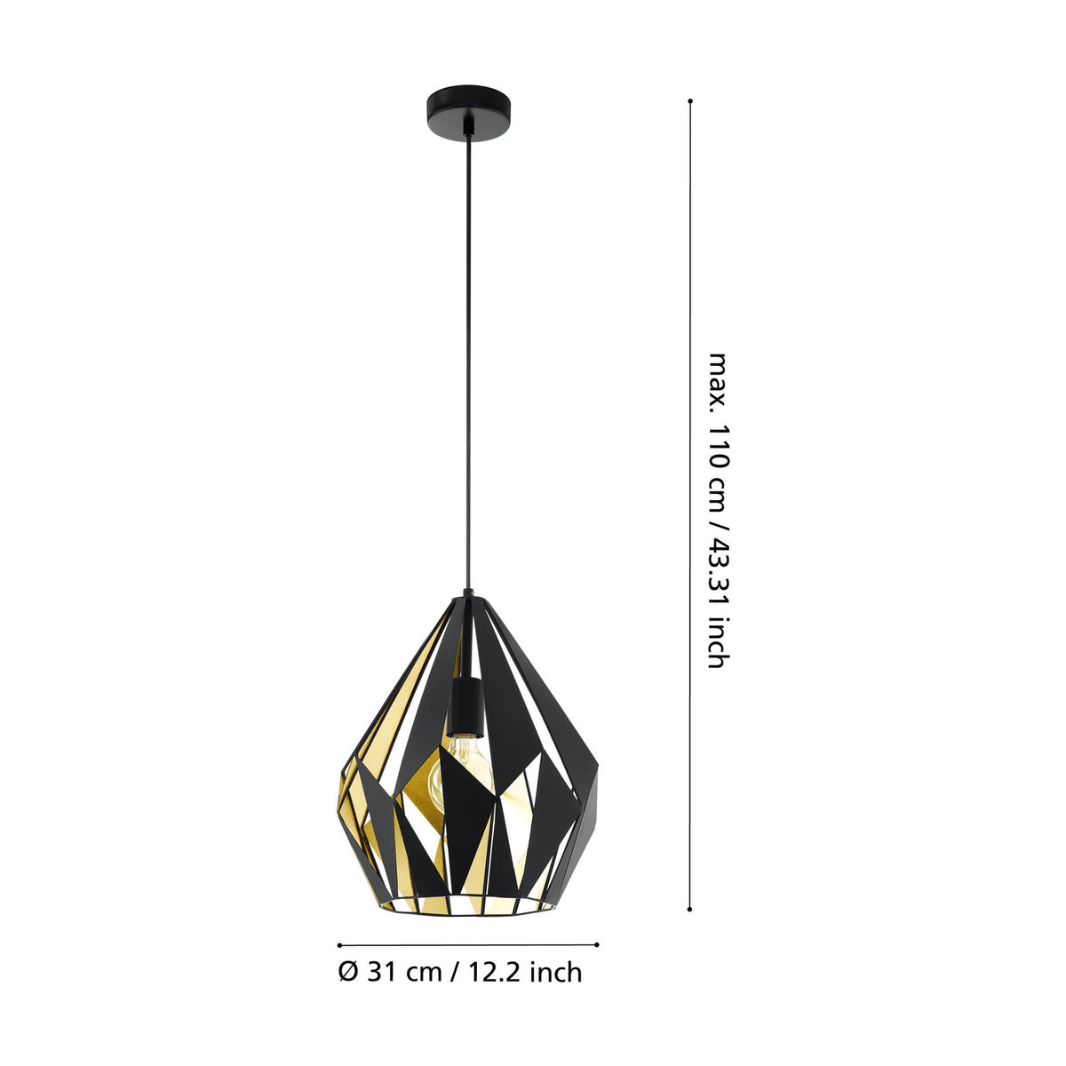 Flermanne Pendant Light - Black & Gold