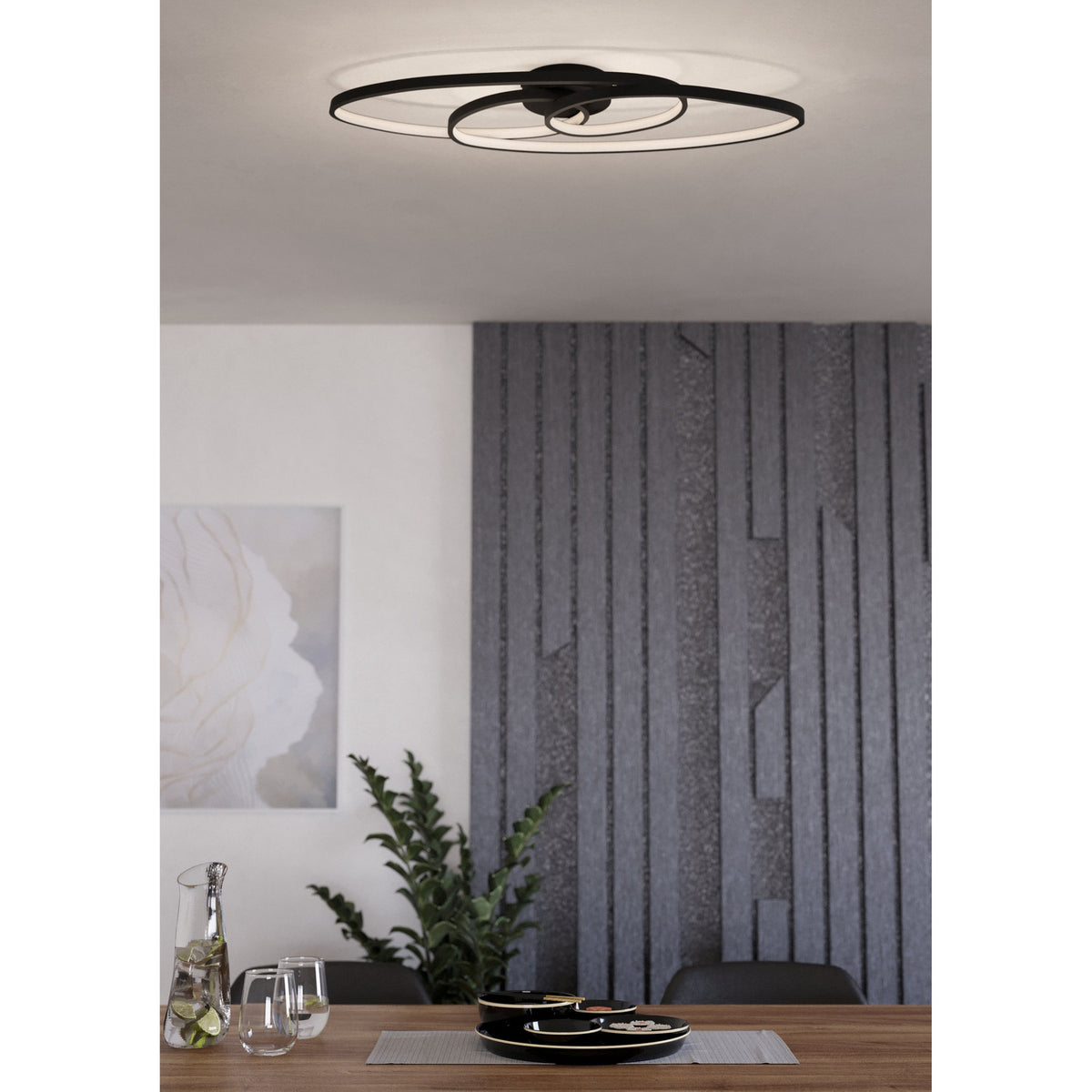 Flimarne LED Flush Ceiling Light - Black