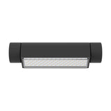 Flirmane LED Outdoor Wall Light in black cast aluminium, cylindrical body with a rectangular LED panel under a clear cover, shown on a plain white background.