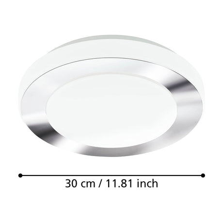 Flirmena LED Bathroom Ceiling Light 30cm - White & Chrome