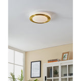 Flirmena LED Bathroom Ceiling Light - Brushed Brass & White