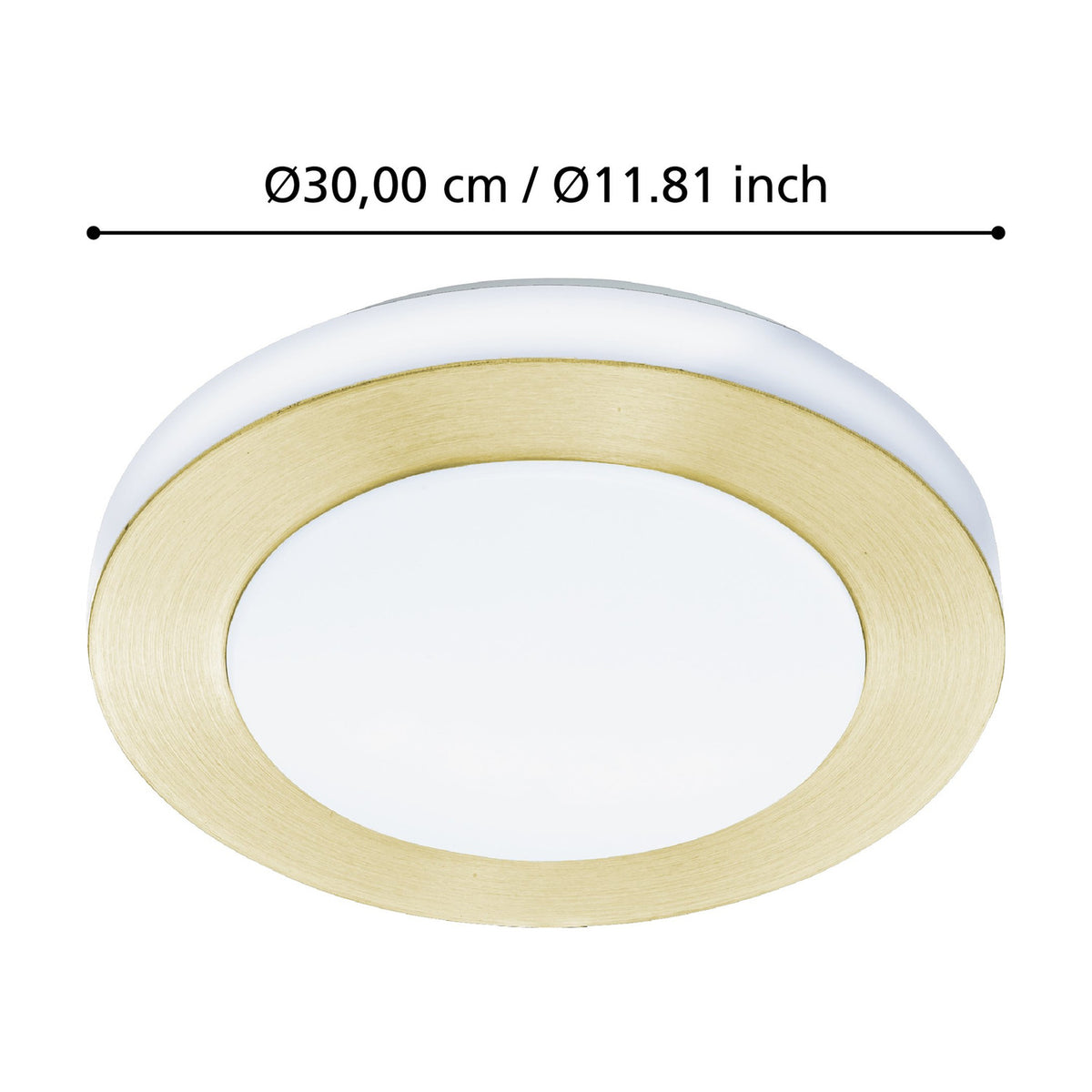 Flirmena LED Bathroom Ceiling Light - Brushed Brass & White