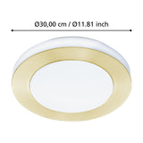 Flirmena LED Bathroom Ceiling Light - Brushed Brass & White