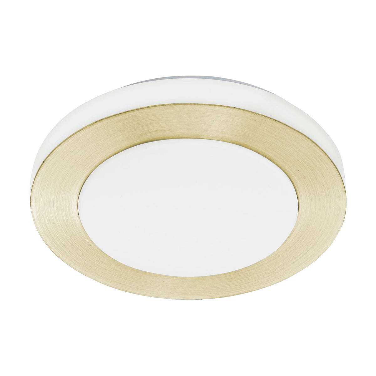 Flirmena LED Bathroom Ceiling Light - Brushed Brass & White
