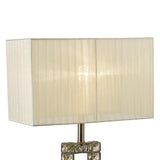 Florence Rectangle 1 Light Crystal Table Lamp - Brass With Cream Shade