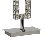 Florence Rectangle 1 Light Crystal Table Lamp - Chrome With White Shade