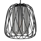 Floresta Smoked Glass Pendant Light - Black