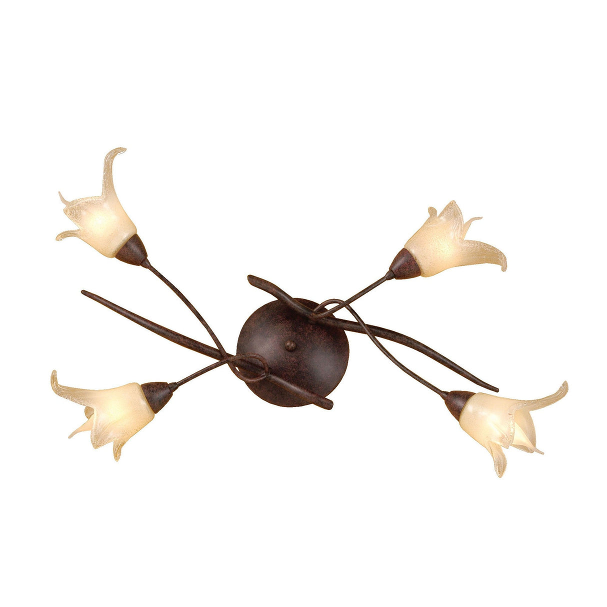 Florida 4 Light Semi-Flush Ceiling Light - Brown/Black Oxide