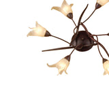 Florida 6 Light Semi-Flush Ceiling Light - Brown/Black Oxide