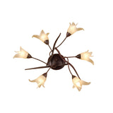 Florida 6 Light Semi-Flush Ceiling Light - Brown/Black Oxide