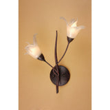 Florida 2 Light Wall Light With Switch - Brown/Black Oxide