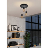 Flormine 3 Light Ceiling Light - Black