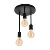 Flormine 3 Light Ceiling Light - Black