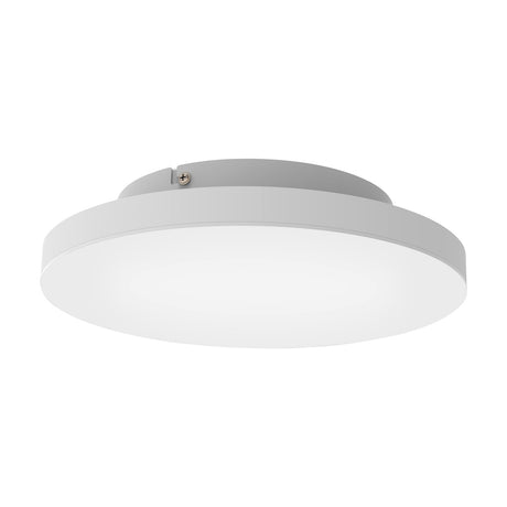 Flornorne Smart LED Flush Ceiling Light, 30cm round white disc with plastic diffuser and steel body, shown at an angle on a plain white background.