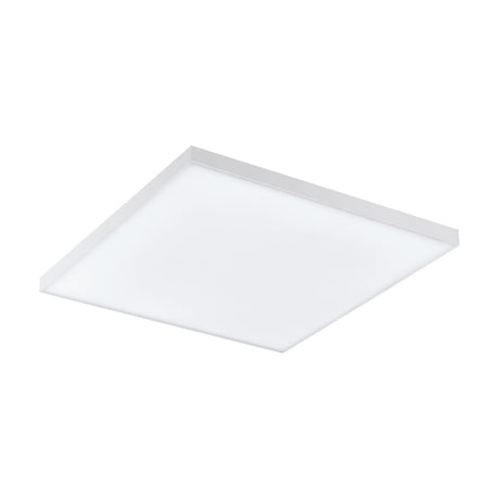 Flornorne square LED ceiling panel light, 30 x 30cm, white steel and aluminium frame with white plastic diffuser, shown at an angle on a plain white background.