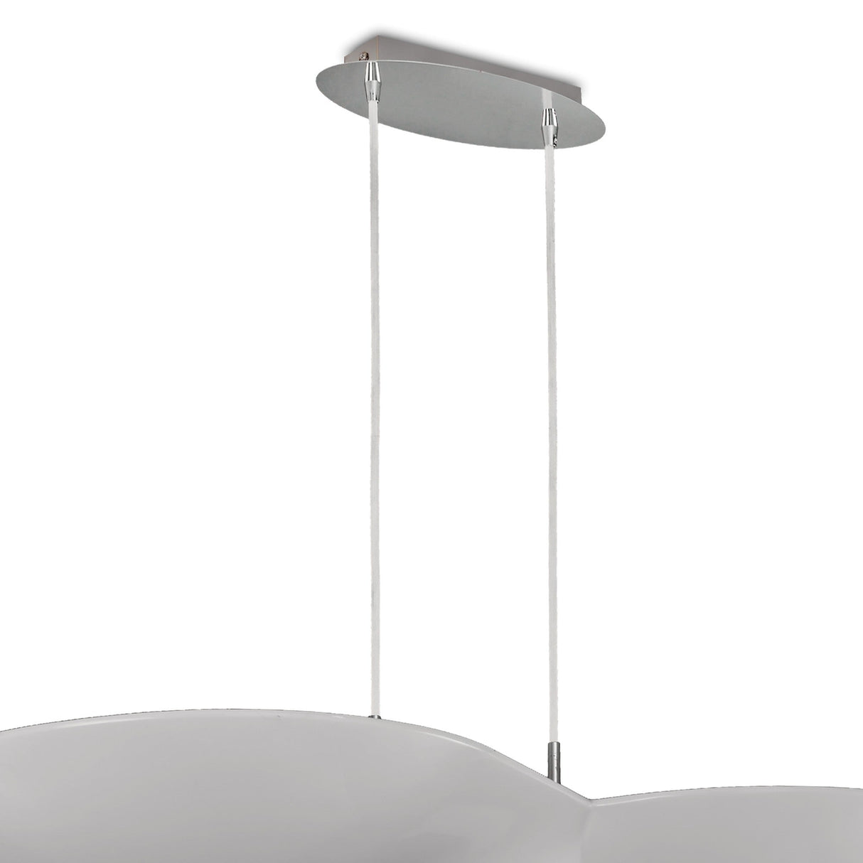 Flow 6 Light Linear Suspension Light - Chrome & White