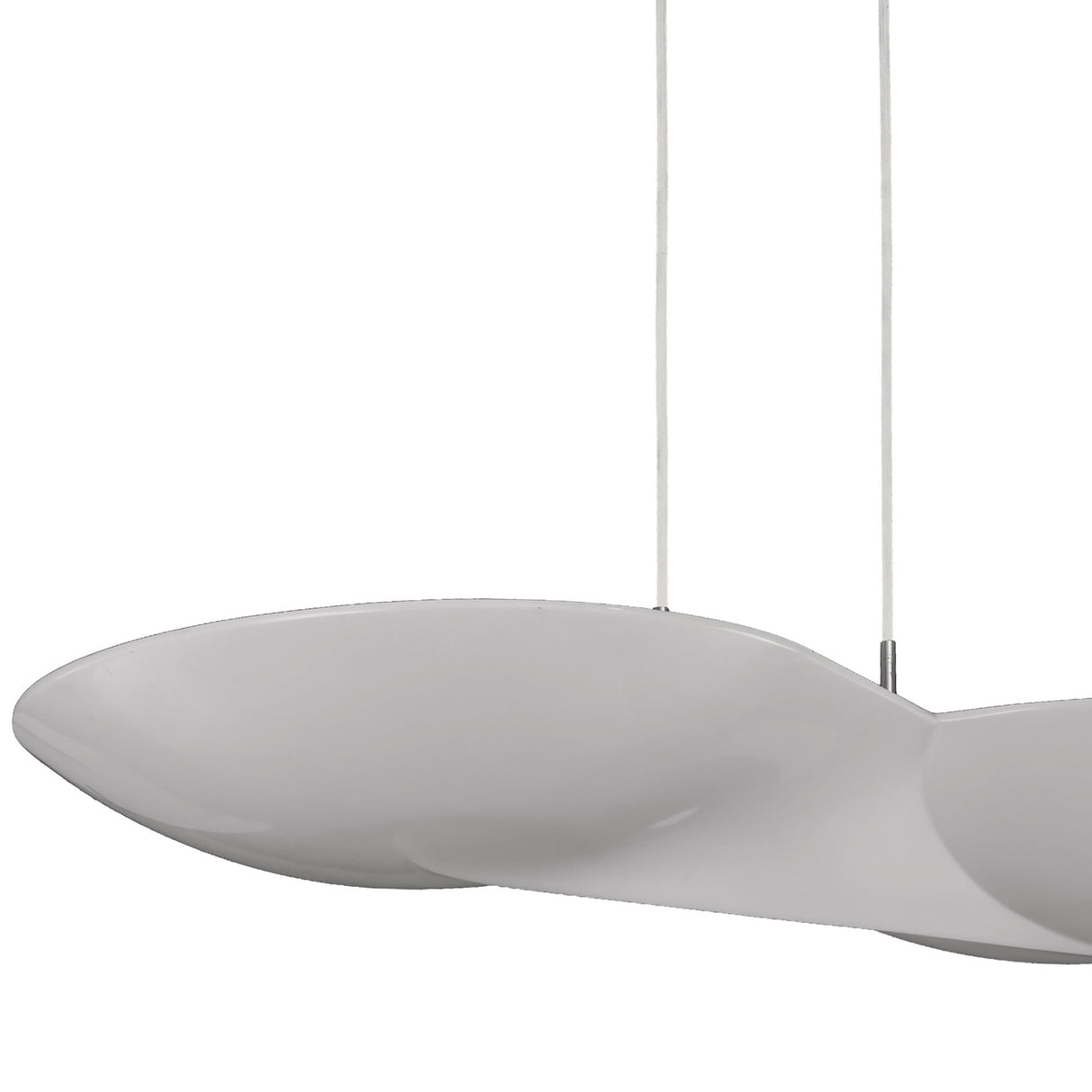 Flow 6 Light Linear Suspension Light - Chrome & White