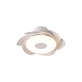 Flowers CCT Dimmable LED Ceiling Retractable Fan Light With Remote Control - White