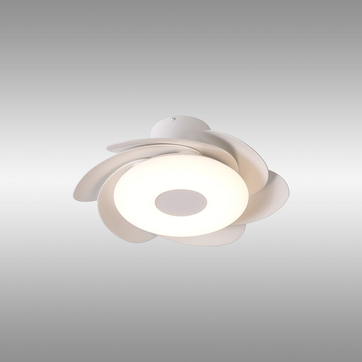 Flowers CCT Dimmable LED Ceiling Retractable Fan Light With Remote Control - White