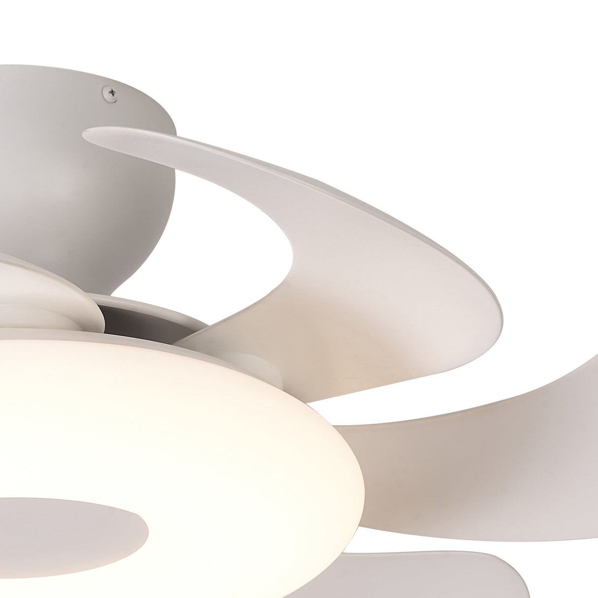 Flowers CCT Dimmable LED Ceiling Retractable Fan Light With Remote Control - White