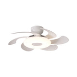 Flowers CCT Dimmable LED Ceiling Retractable Fan Light With Remote Control - White