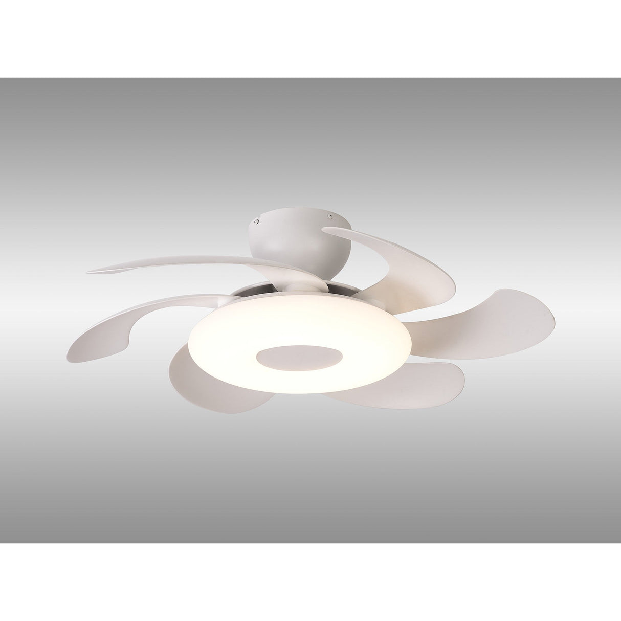 Flowers CCT Dimmable LED Ceiling Retractable Fan Light With Remote Control - White